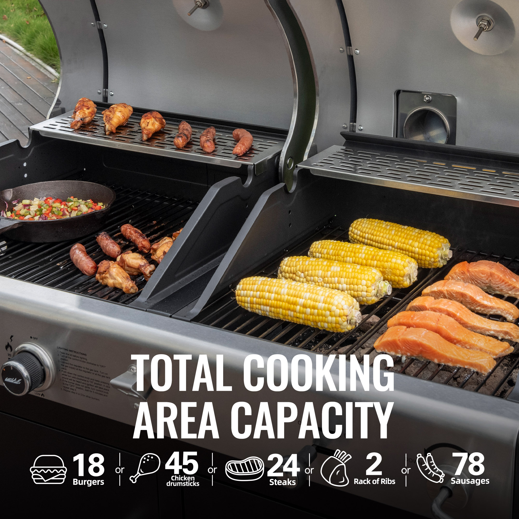 Royal Gourmet Cabinet Style Dual Fuel Series Silver Black Liquid propane and charcoal Combo Grill