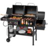 Royal Gourmet 4 in 1 with Offset Smoker and Side Burner Black Liquid propane and charcoal Combo Grill 1 -Side Burners