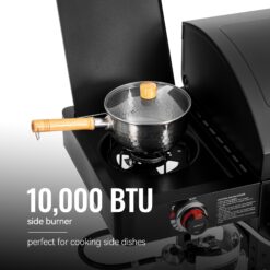 Royal Gourmet 4 in 1 with Offset Smoker and Side Burner Black Liquid propane and charcoal Combo Grill 1 -Side Burners