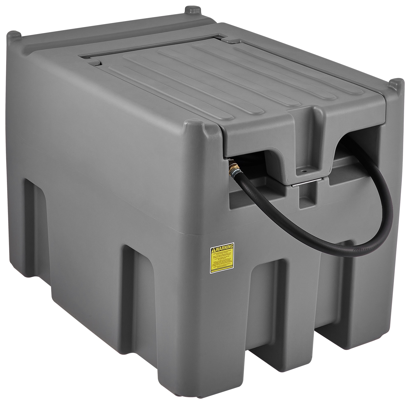 VEVOR Portable Diesel Tank 116 Gallon Capacity and 10 GPM Flow Rate Diesel Fuel Tank with 12V Electric Transfer Pump and 13.1ft Rubber Hose PE Diesel Transfer Tank for Easy Fuel Transportation Gray