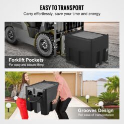 VEVOR Portable Diesel Tank 116 Gallon Capacity and 10 GPM Flow Rate Diesel Fuel Tank with 12V Electric Transfer Pump and 13.1ft Rubber Hose PE Diesel Transfer Tank for Easy Fuel Transportation Black