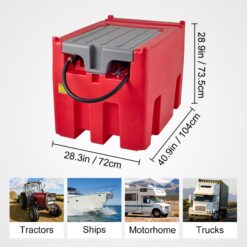 VEVOR Portable Diesel Tank 116 Gallon Capacity and 10 GPM Flow Rate Diesel Fuel Tank with 12V Electric Transfer Pump and 13.1ft Rubber Hose PE Diesel Transfer Tank for Easy Fuel Transportation Red