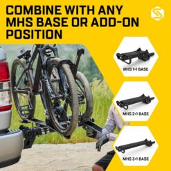 Saris MHS Modular UNO Hitch Bike Rack for 2 Bikes - Foldable Car Bike Rack Holds Up to 80 lbs