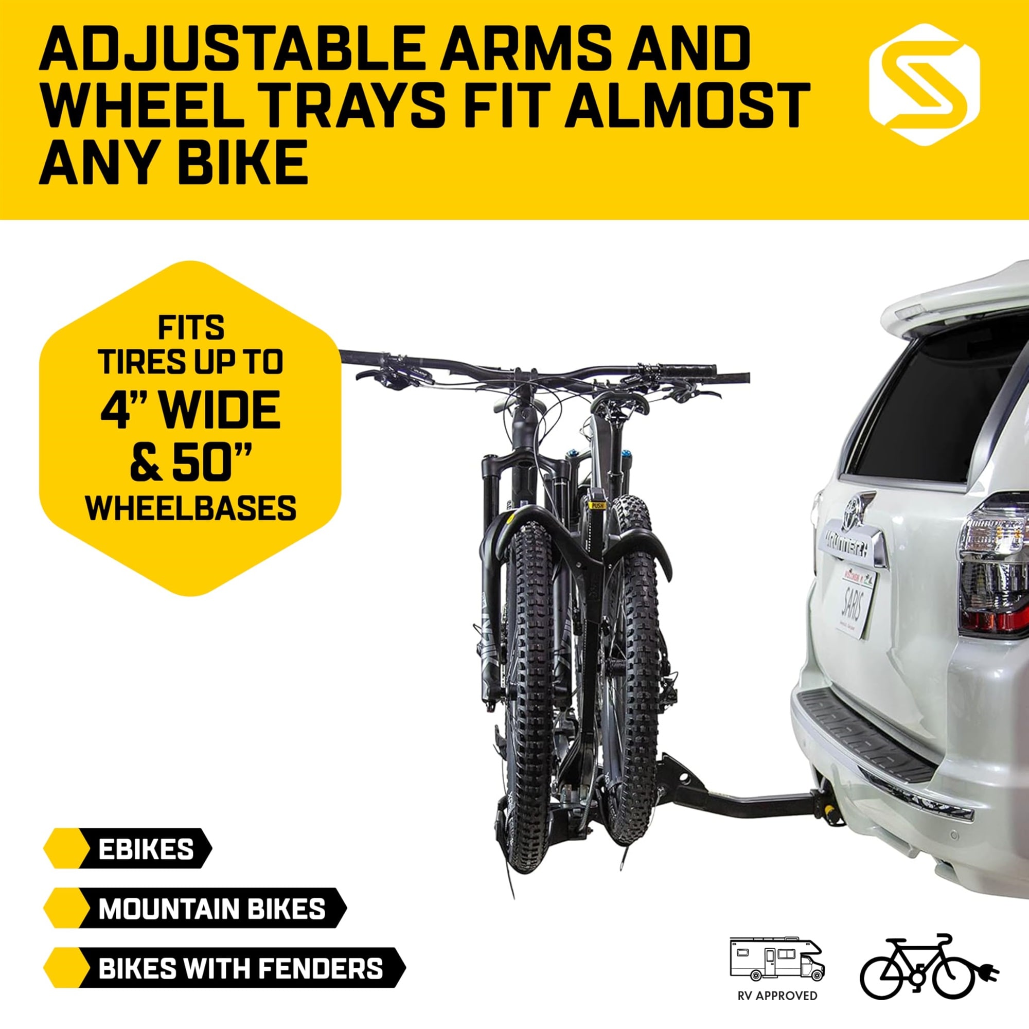 Saris SuperClamp G3 Platform Hitch Bike Rack - Lightweight - Durable - Versatile for RV/Camper