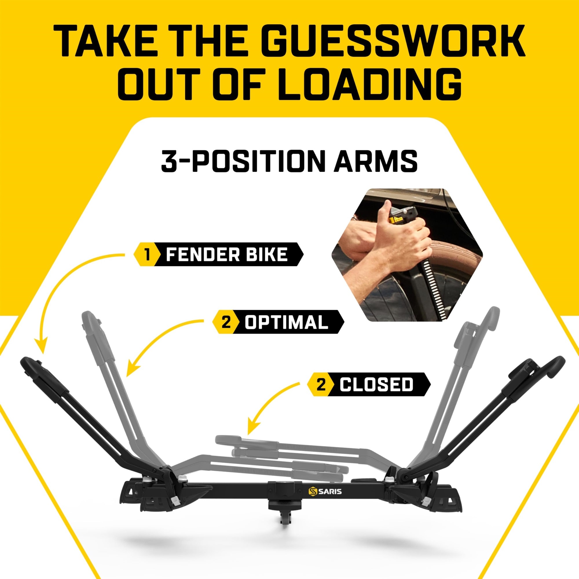 Saris SuperClamp G3 Platform Hitch Bike Rack - Lightweight - Durable - Versatile for RV/Camper