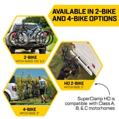 Saris SuperClamp G3 Platform Hitch Bike Rack - Lightweight - Durable - Versatile for RV/Camper
