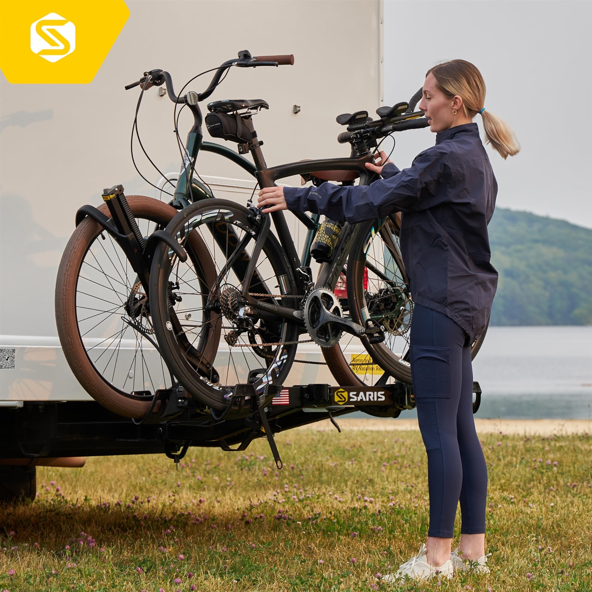 Saris SuperClamp G3 Platform Hitch Bike Rack - Lightweight - Durable - Versatile for RV/Camper