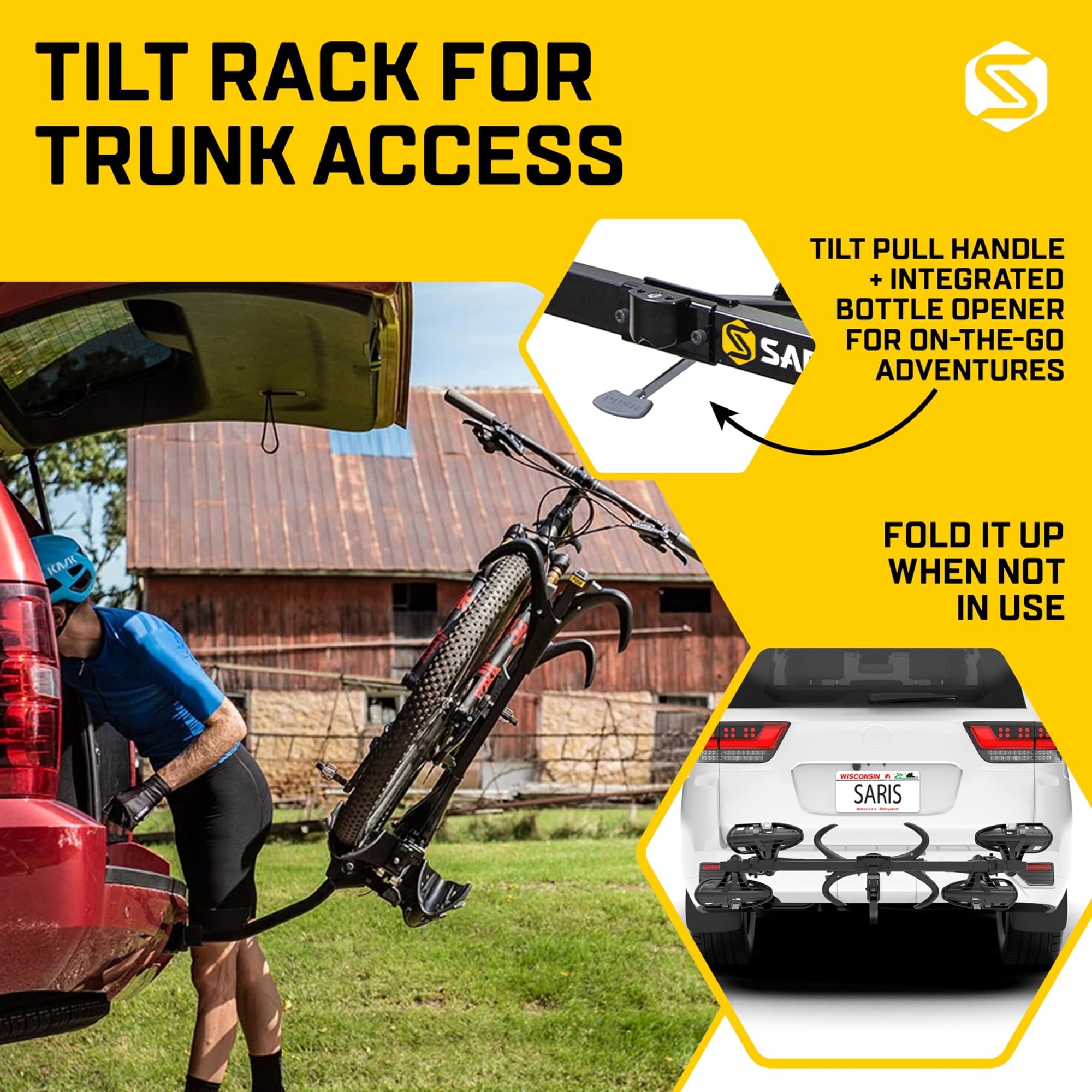 Saris SuperClamp G3 Platform Hitch Bike Rack - Lightweight - Durable - Versatile for RV/Camper