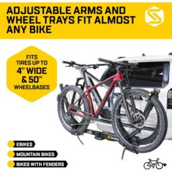 Saris SuperClamp G3 2-Bike Hitch Rack Lightweight Platform Carrier with Tilt Fits 1.25 and 2''