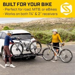 Saris SuperClamp 2 Bike Hitch Rack Lightweight Platform Bike Carrier Zero Frame Contact Tool-Free Tilt and Fold Supports eBikes