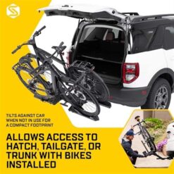 Saris SuperClamp 2 Bike Hitch Rack Lightweight Platform Bike Carrier Zero Frame Contact Tool-Free Tilt and Fold Supports eBikes