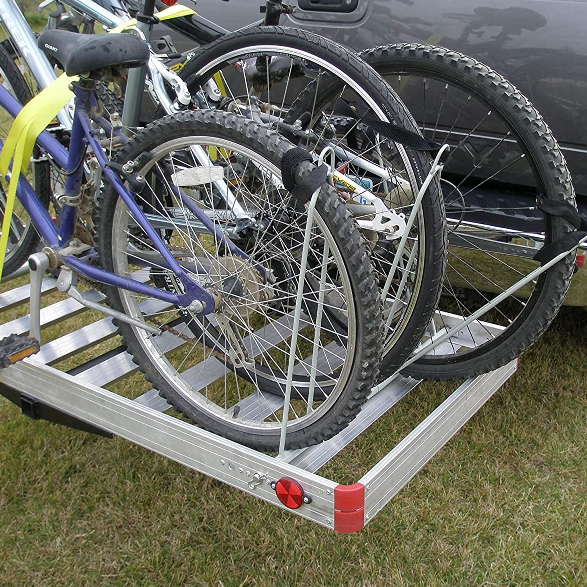 Tow Tuff TTF 2762ACBR Heavy Duty 2 in 1 Aluminum Cargo Carrier with Bike Rack