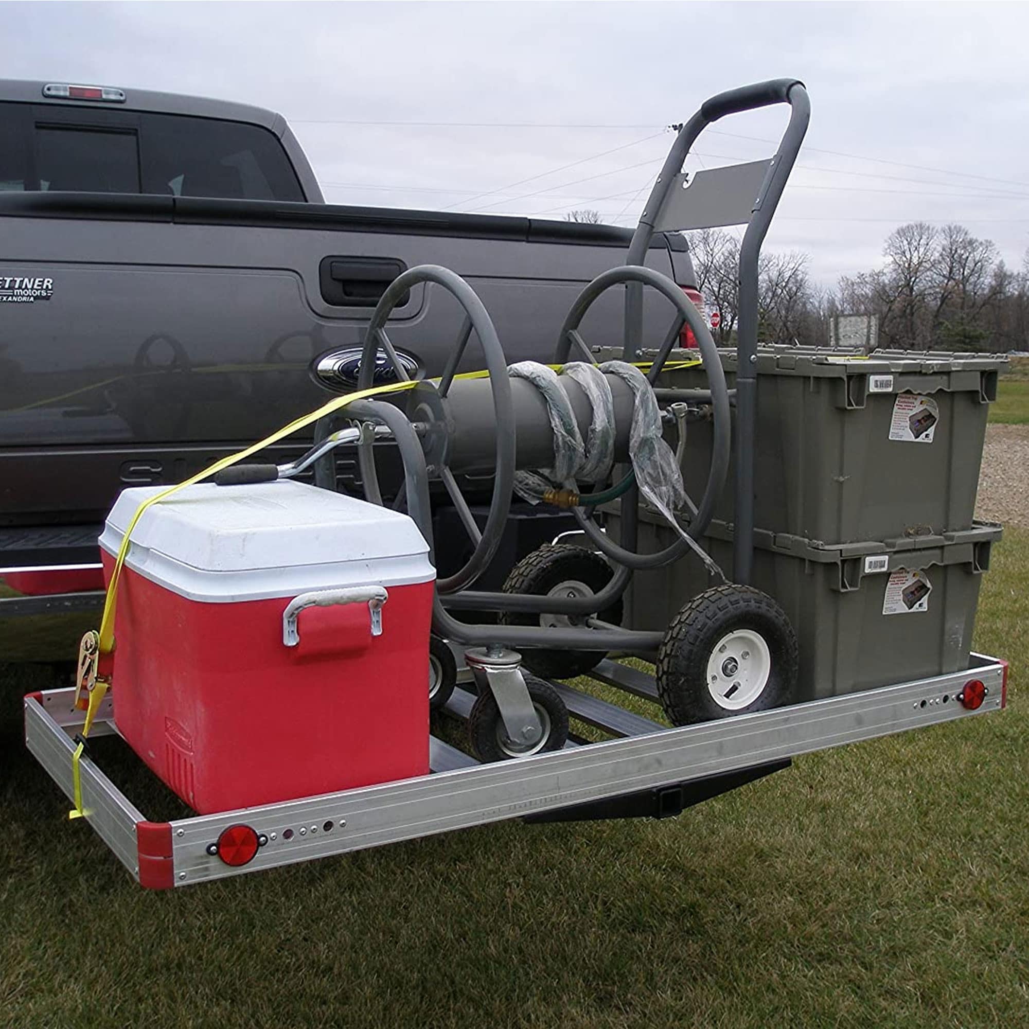 Tow Tuff TTF 2762ACBR Heavy Duty 2 in 1 Aluminum Cargo Carrier with Bike Rack