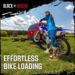 Black Widow Pro Double Dirt Bike Carrier with Ramp for 2 in Hitch 600 lb Capacity