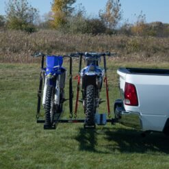 Black Widow Pro Double Dirt Bike Carrier with Ramp for 2 in Hitch 600 lb Capacity
