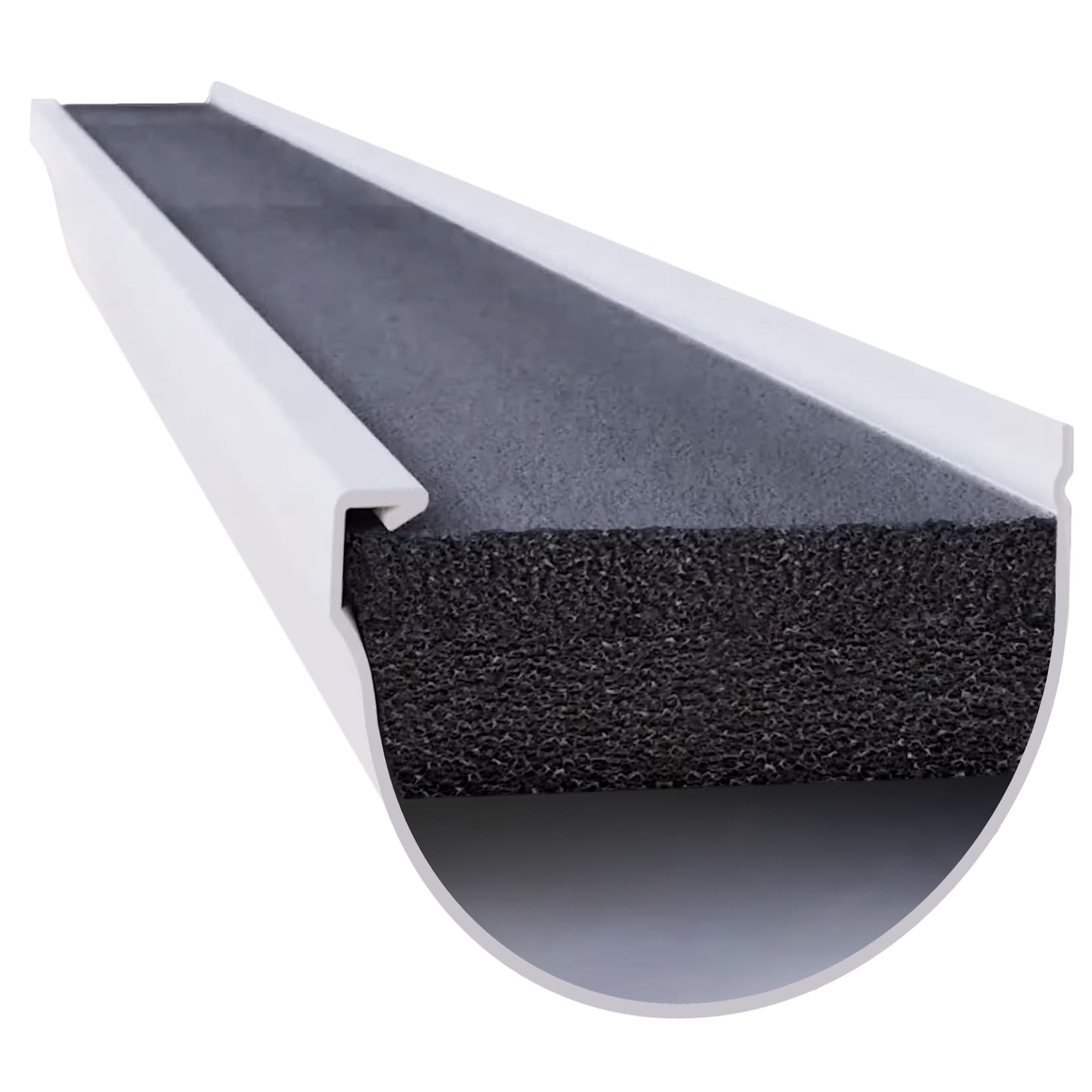 GutterFoam GutterFoam Pro FR Black Foam Half round ( 4-in x 4-ft ) Gutter guard 30 -Pack