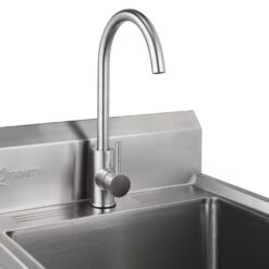 TRINITY 24-in x 21.5-in 1 -Basin 304 Grade Stainless Steel Freestanding Utility tub with Drain with Faucet