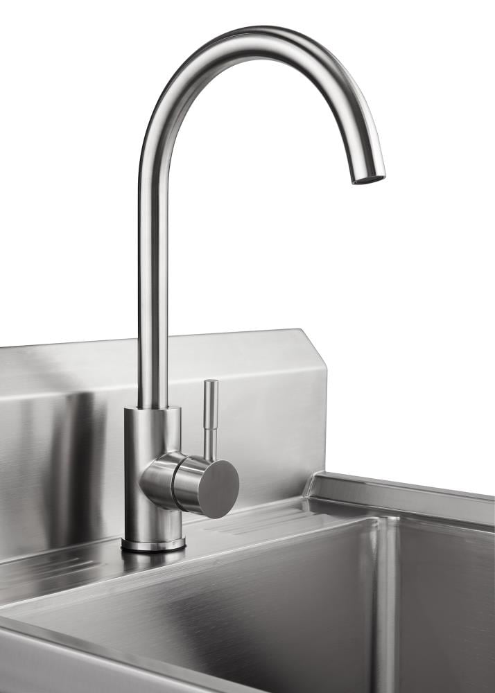 TRINITY 24-in x 21.5-in 1 -Basin 304 Grade Stainless Steel Freestanding Utility tub with Drain with Faucet