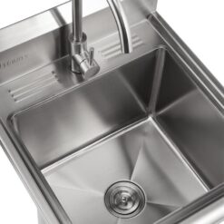 TRINITY 24-in x 21.5-in 1 -Basin 304 Grade Stainless Steel Freestanding Utility tub with Drain with Faucet