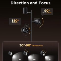 Govee Tree Floor Lamp Compatible with Matter, 3 Rotatable Lights with LuminBlend Technology, Standing Lamp with 64 Dynamic Scenes, Music Sync, Ideal Floor Lamp for Living Room, Bedroom, Office