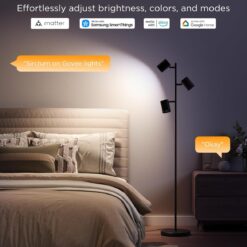 Govee Tree Floor Lamp Compatible with Matter, 3 Rotatable Lights with LuminBlend Technology, Standing Lamp with 64 Dynamic Scenes, Music Sync, Ideal Floor Lamp for Living Room, Bedroom, Office