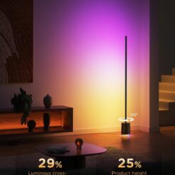 Govee Floor Lamp Pro, RGBICWW LED Lamp with Bluetooth Speaker and White Noise, 2100 Lumens Standing Lamp, Works with Matter, 16 Million Colors, Music Sync, Floor Lamp for Bedroom, Living Room