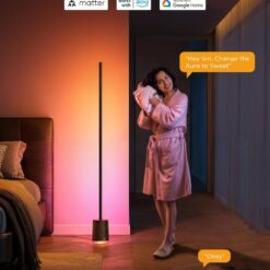 Govee Floor Lamp Pro, RGBICWW LED Lamp with Bluetooth Speaker and White Noise, 2100 Lumens Standing Lamp, Works with Matter, 16 Million Colors, Music Sync, Floor Lamp for Bedroom, Living Room