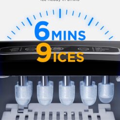 GoveeLife Smart Countertop Ice Makers, Portable Ice Maker Machine with Self-Cleaning, 6 Mins 9 Bullet Ice, 26lbs/24Hrs, Voice Remote for Home Kitchen Party Camping, with Ice Scoop Stainless Silver