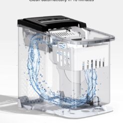 GoveeLife Smart Countertop Ice Makers, Portable Ice Maker Machine with Self-Cleaning, 6 Mins 9 Bullet Ice, 26lbs/24Hrs, Voice Remote for Home Kitchen Party Camping, with Ice Scoop Stainless Silver