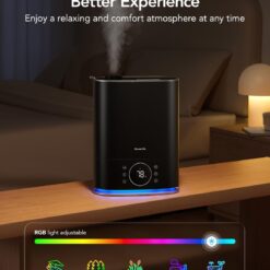 GoveeLife 7L Humidifiers for Bedroom, Smart Top-Fill Cool & Warm Mist Humidifier Large Room, Auto Mode, 70H Quiet Runtime for Baby Plants Nursery, App & Voice Control, RGB Nightlight, Humidity Sensor