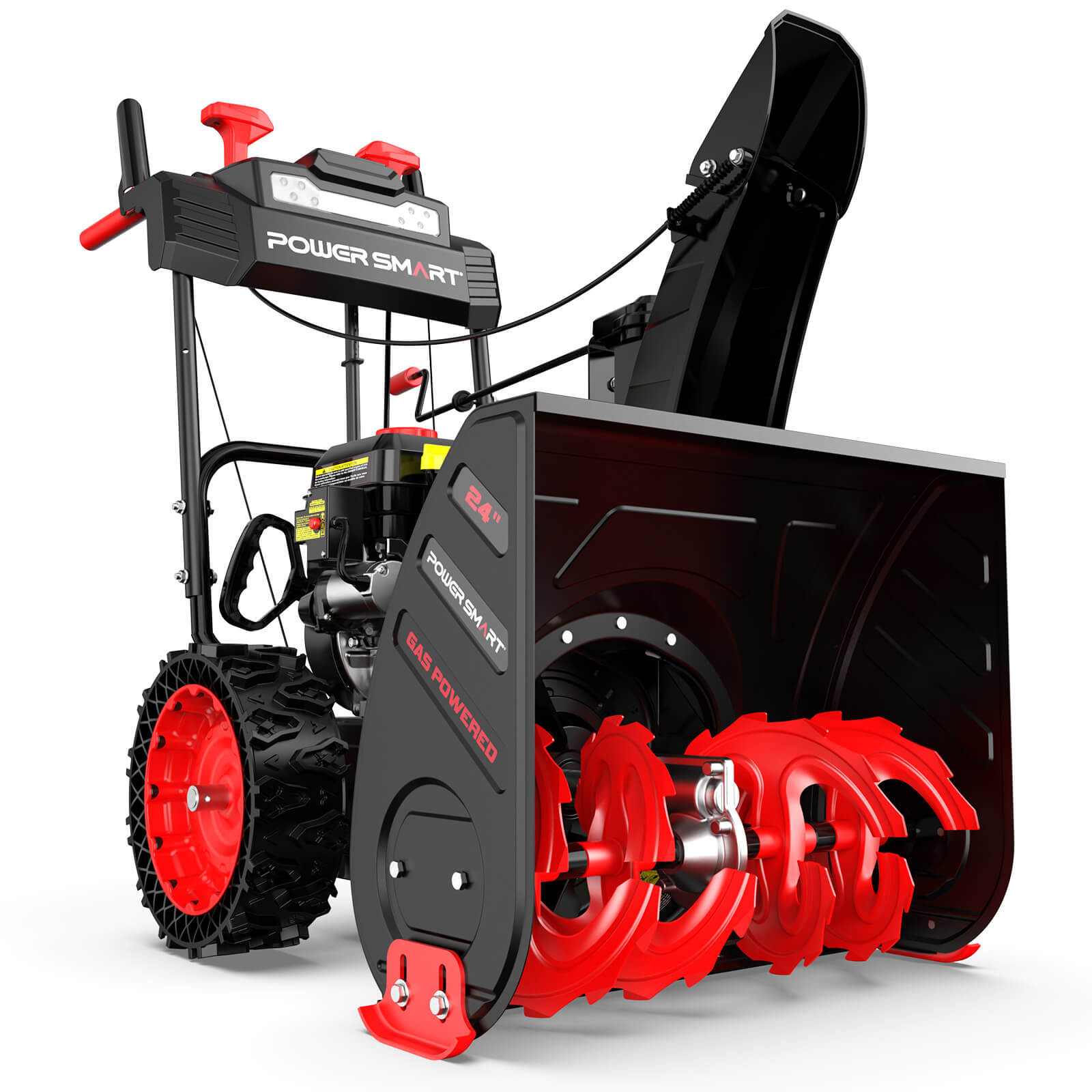 PowerSmart 24'' 252cc Two Stage Self-Propelled Gas Snow Blower w/ Electric Start