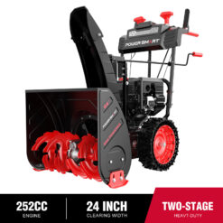PowerSmart 24'' 252cc Two Stage Self-Propelled Gas Snow Blower w/ Electric Start