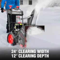 PowerSmart 24'' 252cc Two Stage Self-Propelled Gas Snow Blower w/ Electric Start
