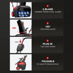 PowerSmart 21'' 15A Single Stage Electric Snow Blower w/ LED Light DB7521