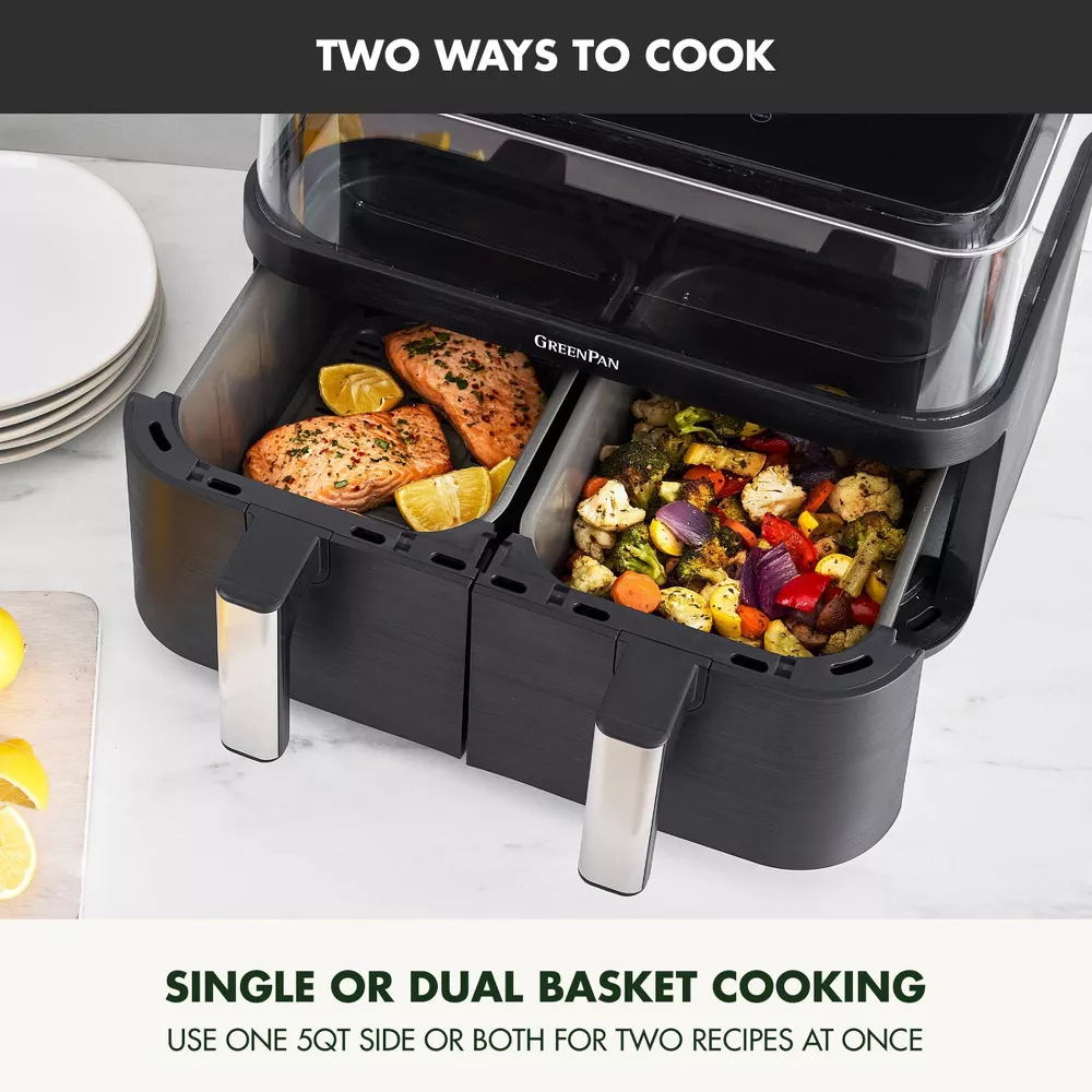 GreenPan Bistro 10qt 360 Clear View Double Air Fryer