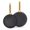 GreenPan (10" and 12") Reserve Pro Ceramic Nonstick Frypan Set, Black