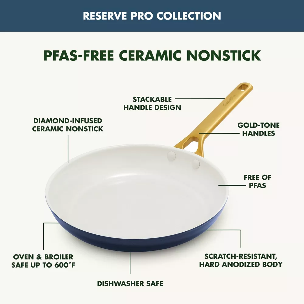 GreenPan (10" and 12") Reserve Pro Ceramic Nonstick Frypan Set, Twilight