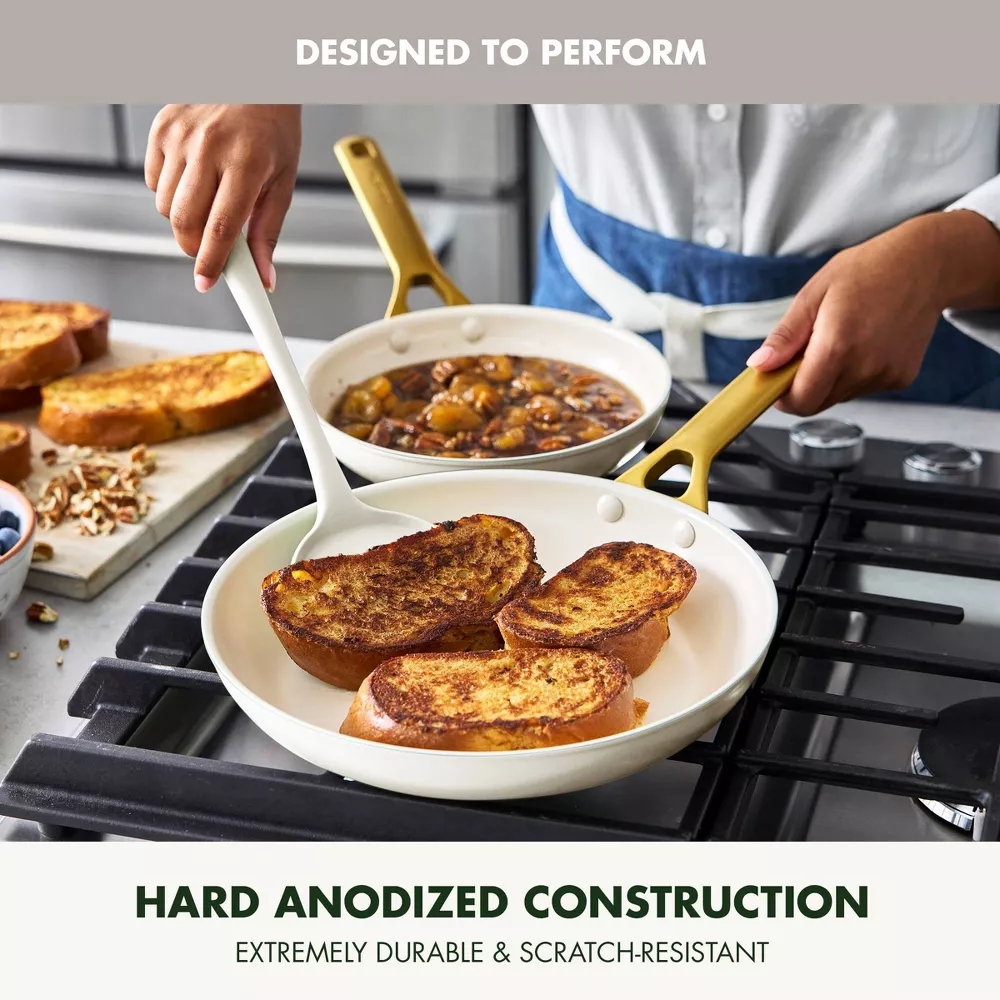 GreenPan (10" and 12") Reserve Pro Ceramic Nonstick Frypan Set, Cream