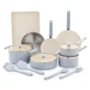 GreenPan Rio Advanced 16pc Ceramic Nonstick Cookware Set, Stardew Blue