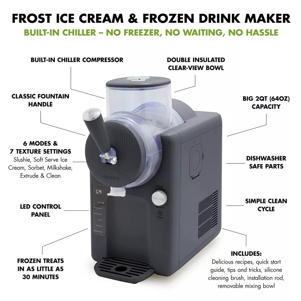 GreenPan Frost Ice Cream and Frozen Drink Maker, Licorice