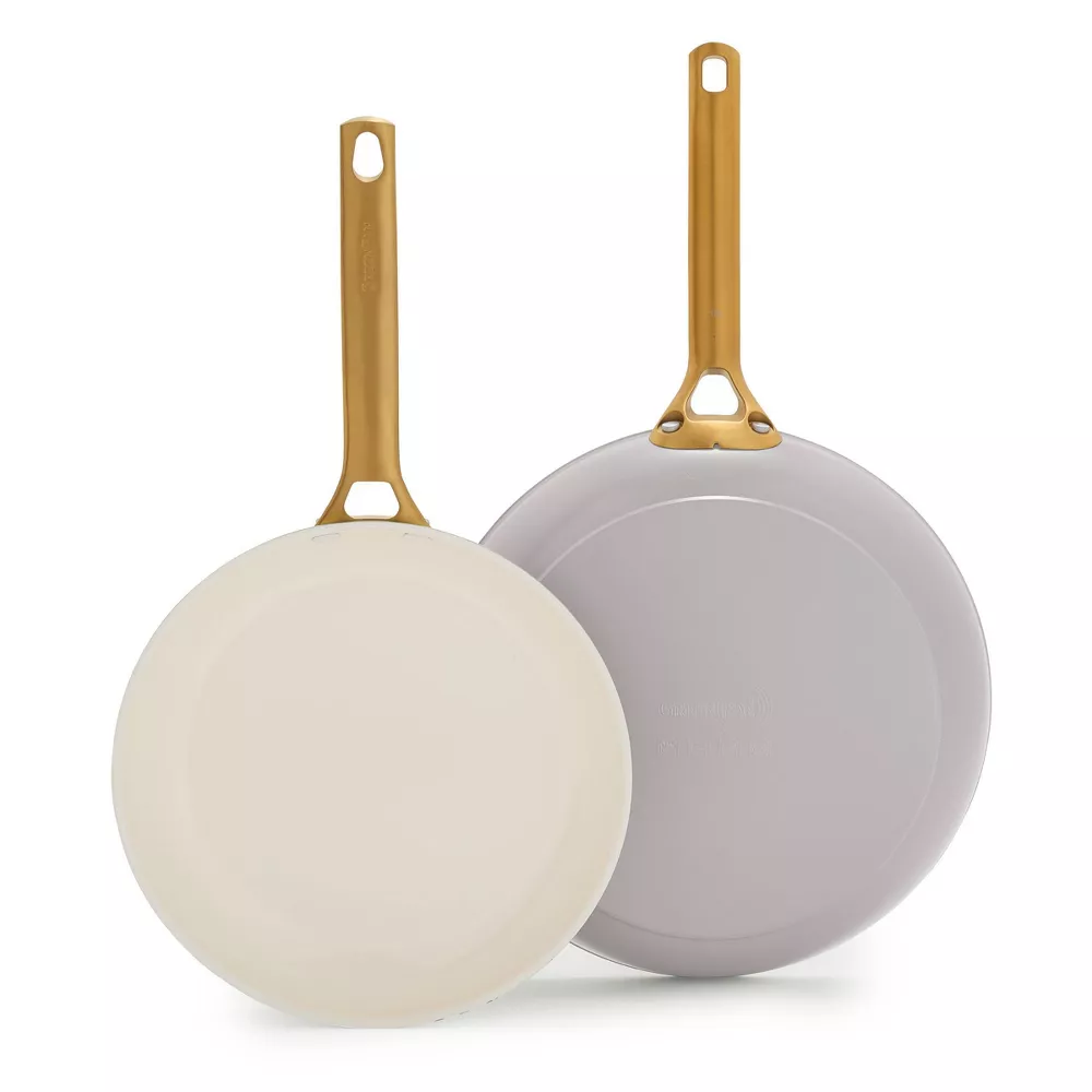 GreenPan (10" and 12") Reserve Pro Ceramic Nonstick Frypan Set, Oyster