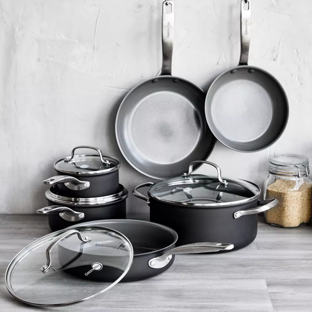 GreenPan Chatham 10pc Hard Anodized Healthy Ceramic Nonstick Cookware Set