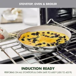 GreenPan Nova Gallery 10pc Stainless Steel and Ceramic Nonstick Champagne Handle Cookware Set