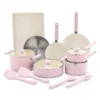 GreenPan Rio Advanced 16pc Ceramic Nonstick Cookware Set, Pink