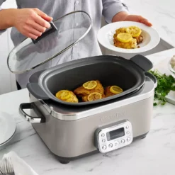 GreenPan Elite 6qt Slow Cooker, Cloud Gray