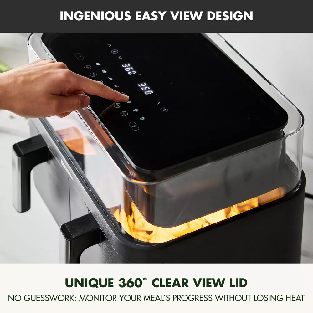 GreenPan Bistro 10qt 360 Clear View Double Air Fryer