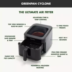 GreenPan Cyclone 7qt Top-View Air Fryer