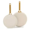 GreenPan (10" and 12") Reserve Pro Ceramic Nonstick Frypan Set, Cream