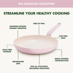 GreenPan Rio Advanced 10pc Cookware Set, Pink
