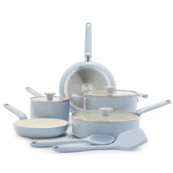 GreenPan Rio Advanced 10pc Cookware Set, Stardew Blue